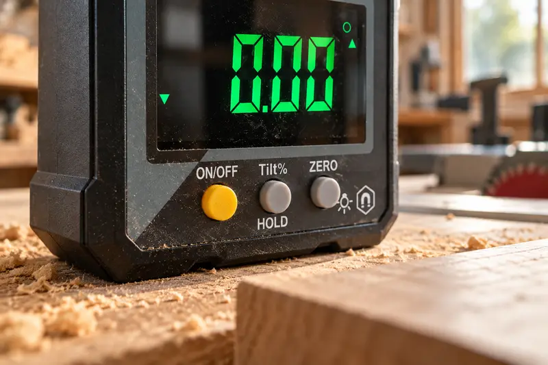 Magnetic Digital Angle Finder — Dusty Bench Setup