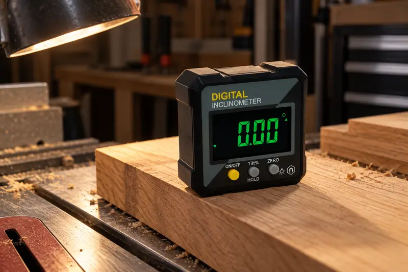 Magnetic Digital Angle Finder — Dim Work Area