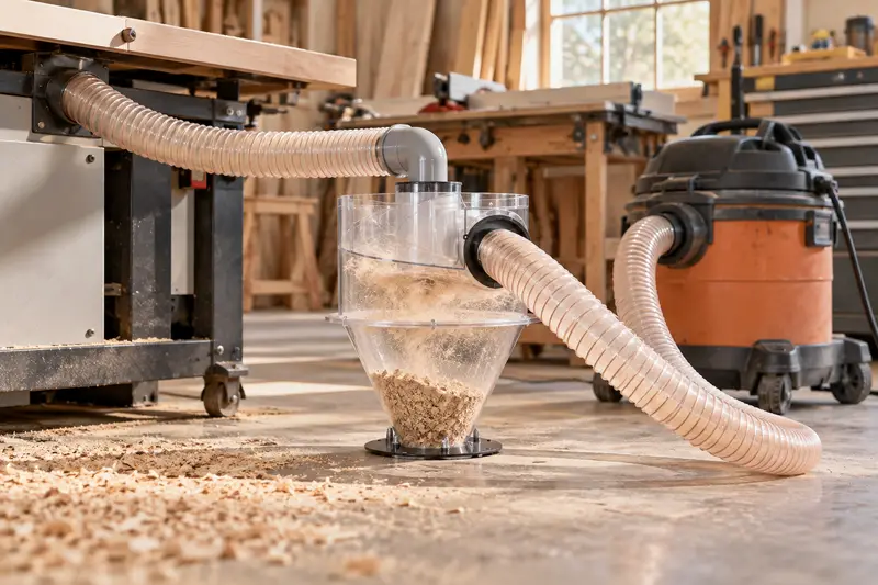 Transparent Cyclone Dust Separator — Industrial Debris Collection