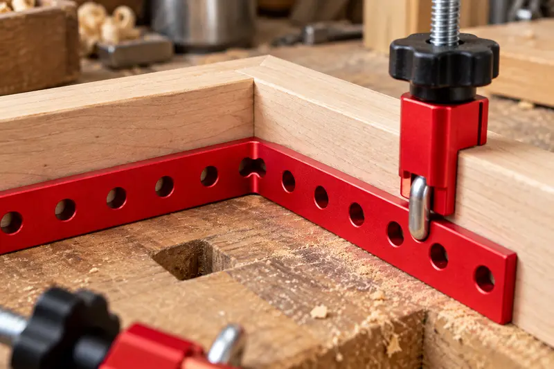 Aluminum Positioning Squares — Cramped Bench Assembly