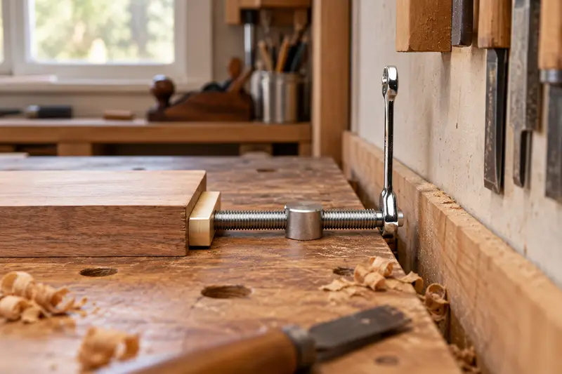 Bench Dog Clamp — Marking In Limited Space