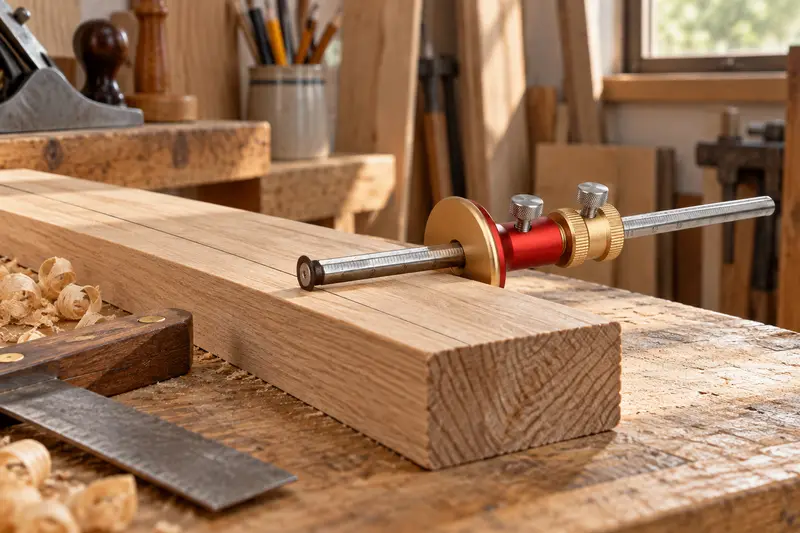 Wheel Marking Gauge — Cramped Bench Preparation