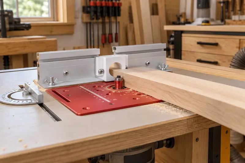 Aluminum Router Table Insert Plate — Tight Workshop Layout