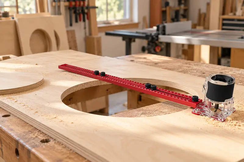Router Circle Cutting Jig — Tight Shop Panel Work