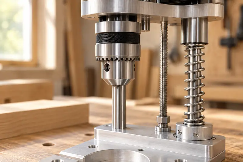 Vertical Drill Guide — Dust Cleared, Layout Ready