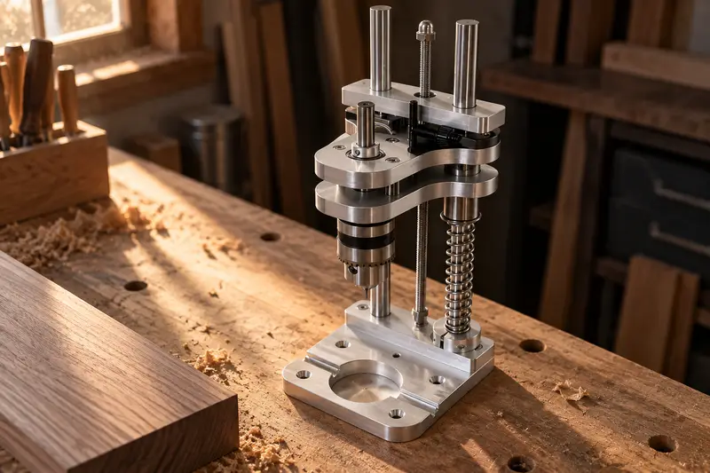 Vertical Drill Guide — Dim Workshop Preparation