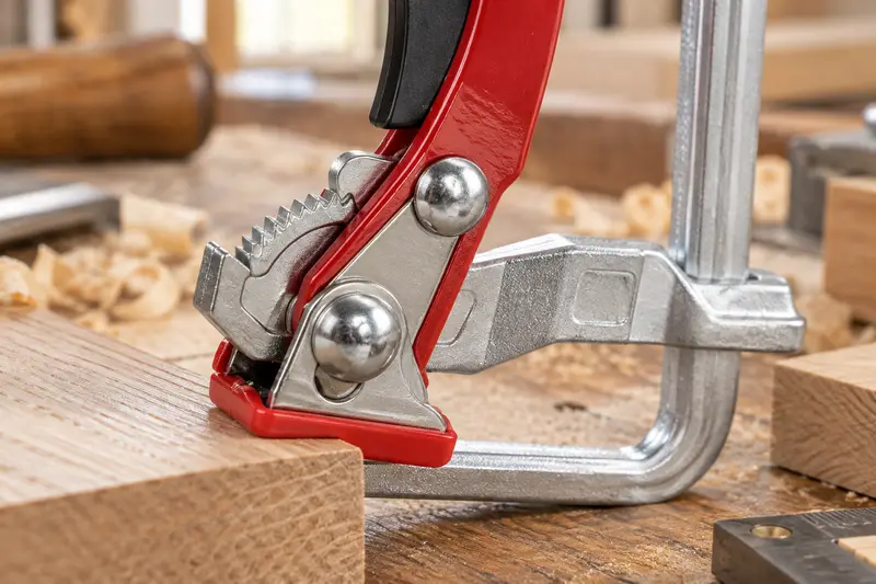 Ratcheting Table Clamp — Crowded Worktable