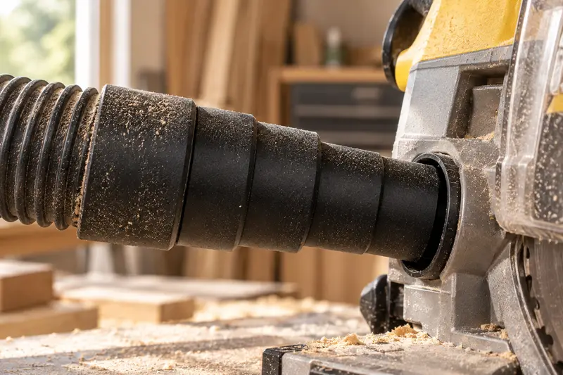 Stepped Vacuum Hose Adapter — Dusty Tool Setup