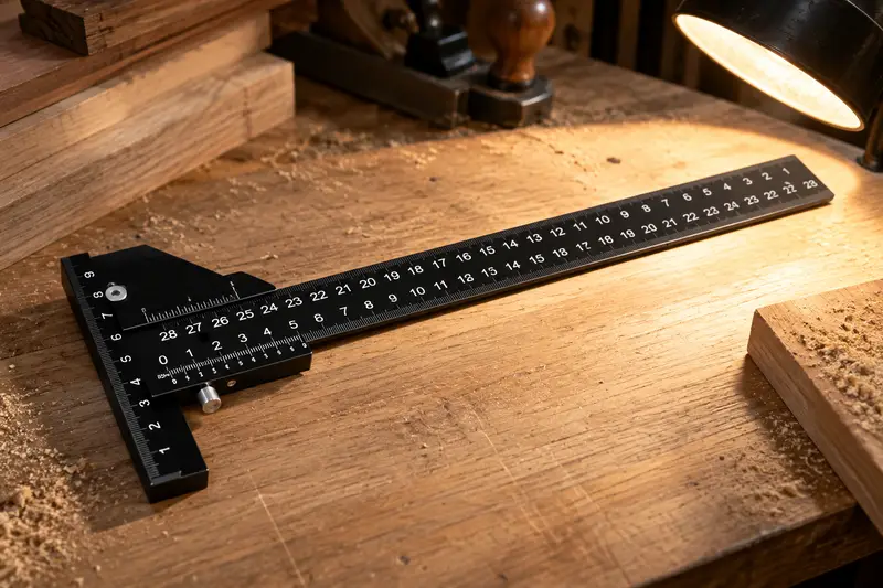Sliding T-Ruler — Dim Work Area