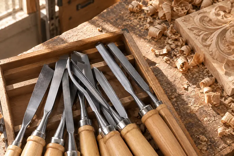 12-Piece Wood Carving Chisel Set — Dusty Shop Cleanup