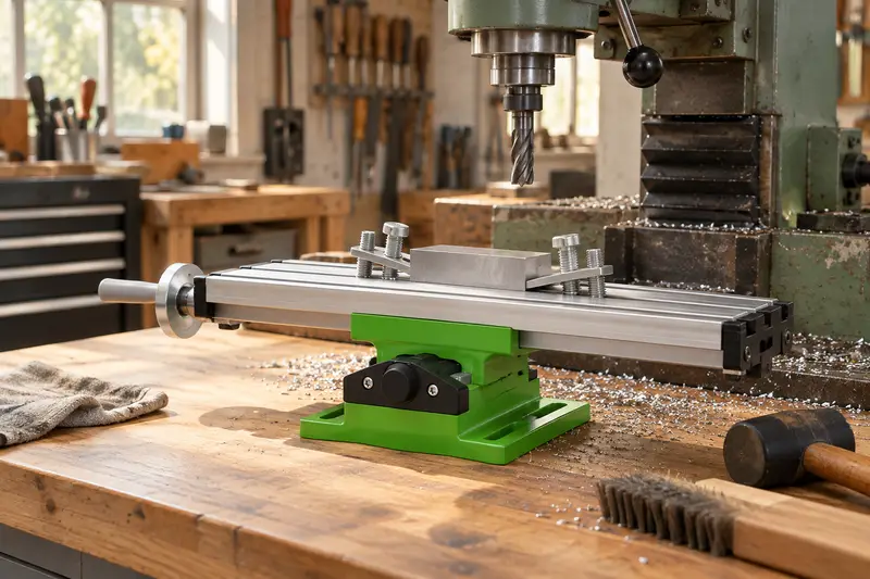 Cross-Slide Milling Table — Dusty Shop Setup