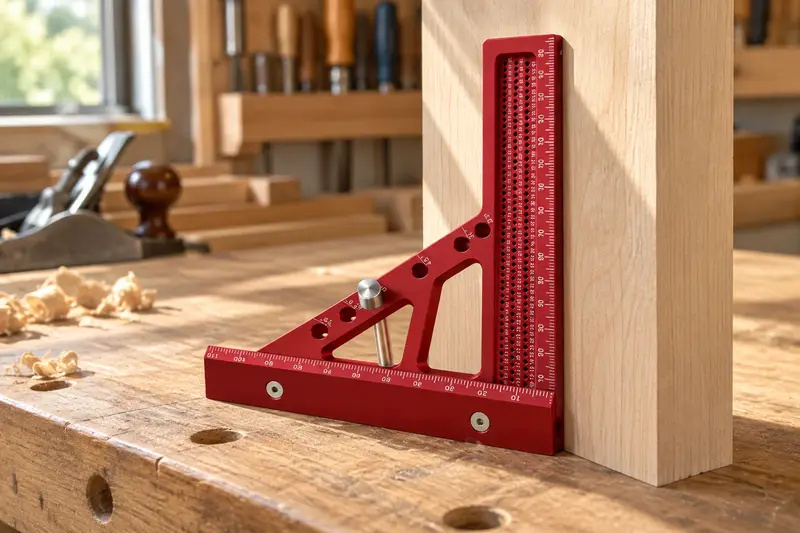Metric Rafter Square — Crowded Bench Setup