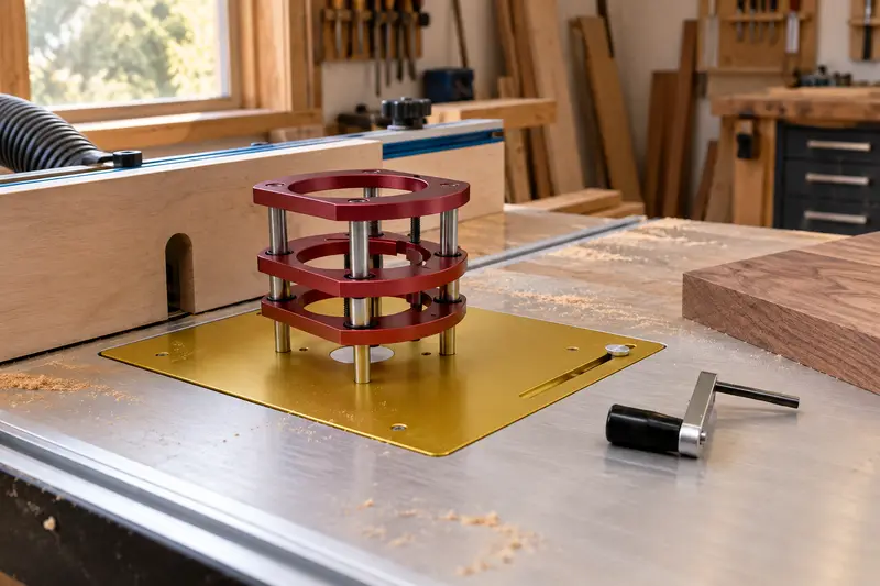 Four-Jaw Router Lift — Between Woodworking Tasks