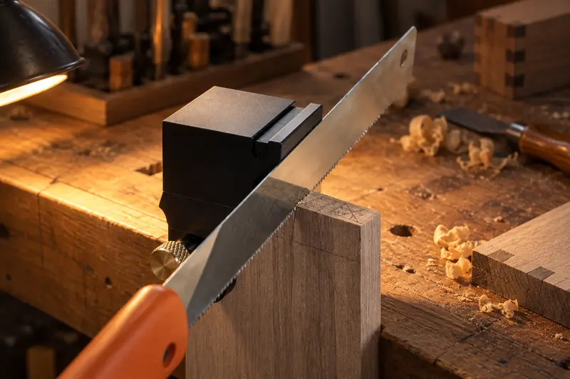 Dovetail Saw Guide — Evening Dovetail Work