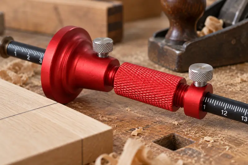 Fine-Adjustment Wheel Marking Gauge — Crowded Bench Layout