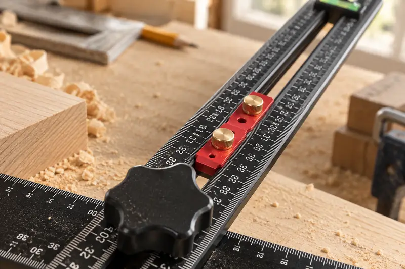 Adjustable T-Square Ruler — Crowded Bench Layout