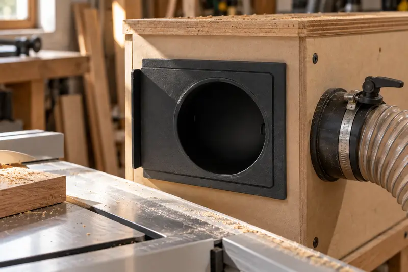 Plastic Dust Collection Blast Gate — Vacuum-Based Dust Pickup