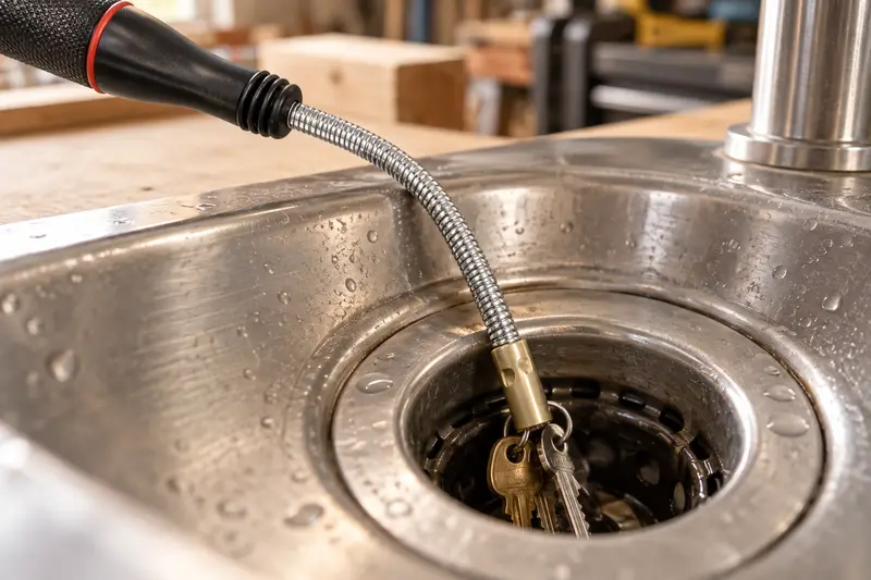 Flexible Magnetic Pickup Tool — Sink Drain Retrieval