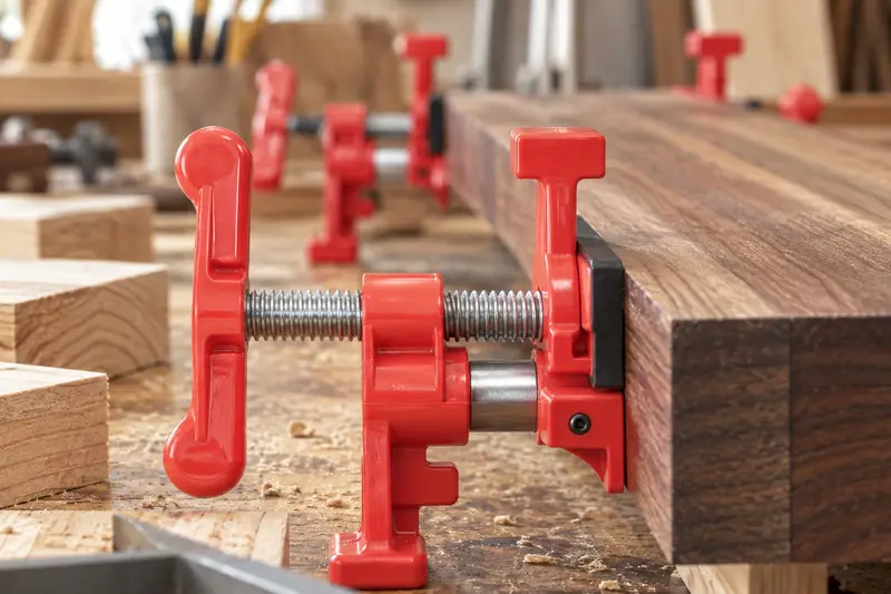 3 4-Inch Pipe Clamp Set — Crowded Bench Assembly