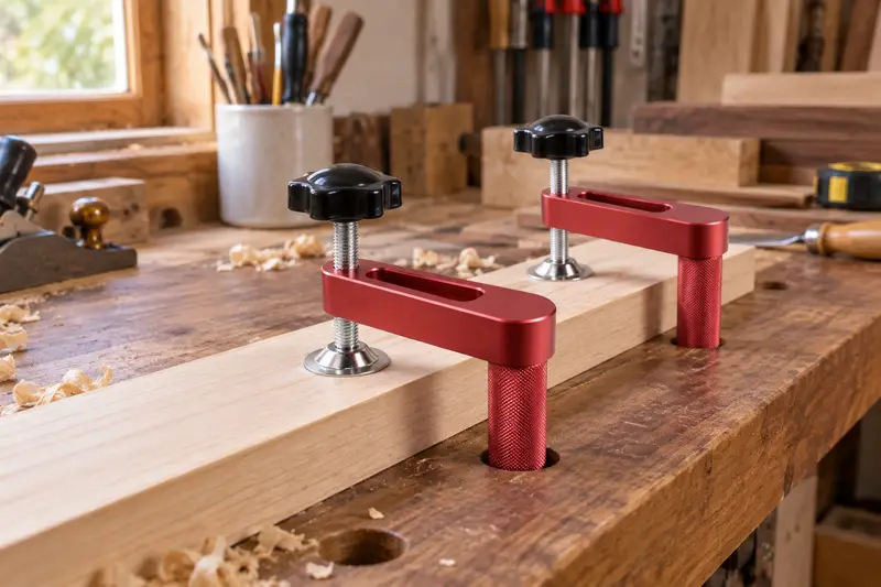 Dog Hole Hold-Down Clamp — Cramped Bench Setup