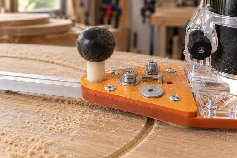 Router Circle Cutting Jig — Round Tabletop Work