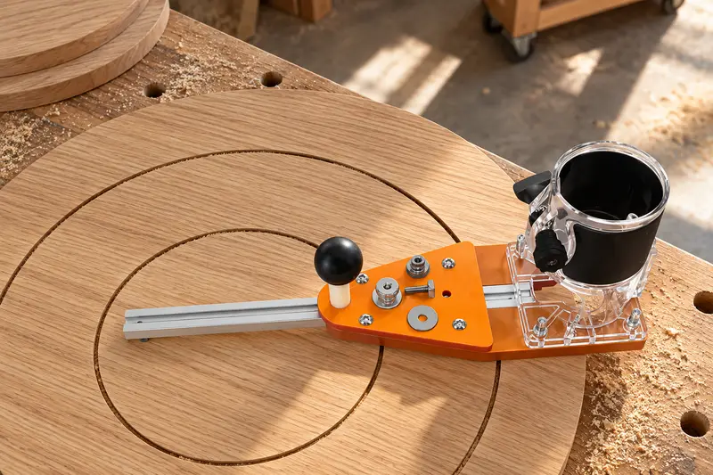 Router Circle Cutting Jig — Round Display Panels