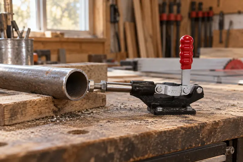 Push-Pull Toggle Clamp — Dusty Bench Setup