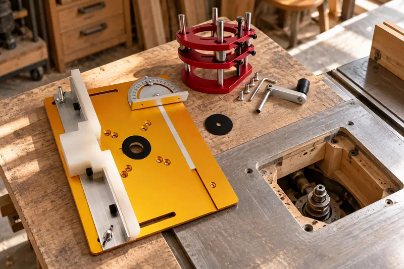 Router Lift with Insert Plate — Table Refurbishment