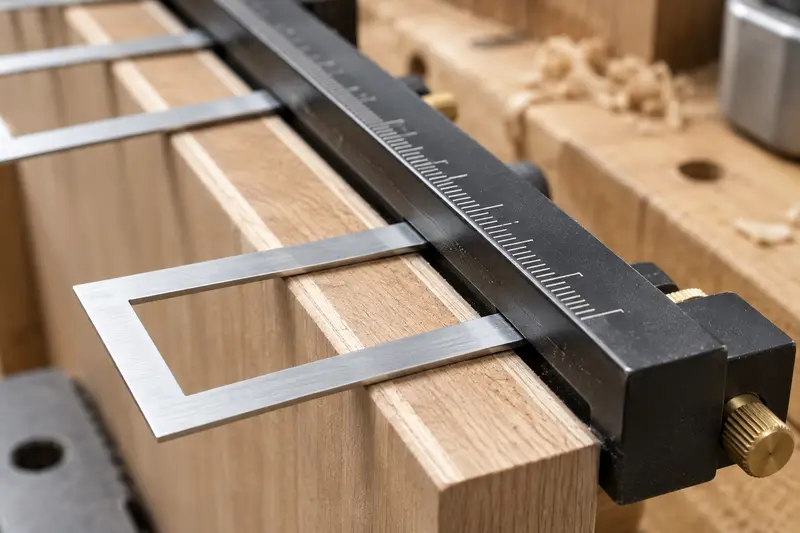 Dovetail Marking Gauge Set — Cramped bench layout